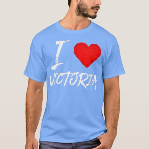 Womens I Love Heart VICTORIA Family Name VNeck  T_Shirt