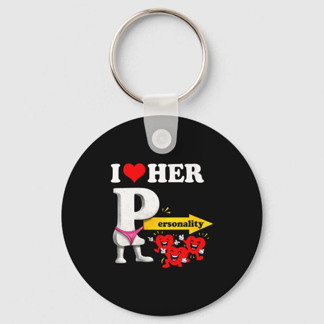 Women's I Love Her Ity Funny Valentine's Day Coupl Keychain (Front)