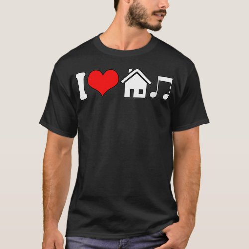 Womens I Love House Music Funny Electronic Music V T_Shirt