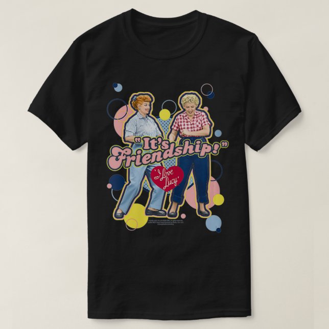 Womens I Love Lucy It's Friendship VNeck  T-Shirt (Design Front)