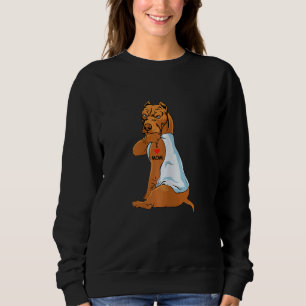Womens I Love Mom Tattoo Pitbull Mom Dog  Women Sweatshirt