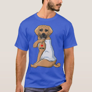 Womens I Love Mom Tattoo Puggle Mom Dog Lover Wome T-Shirt