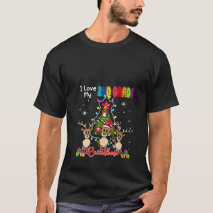 Womens I Love My 2nd Grade Reindeers Christmas Thr T-Shirt