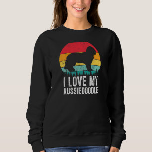 Womens I Love My Aussiedoodle Mom Dad Vintage Auss Sweatshirt