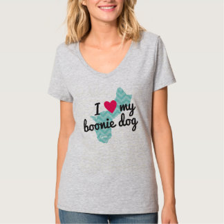 Women's I Love My Boonie Dog Shirt (Blue)