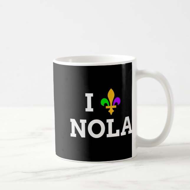 Womens I Love New Orleans Fleur De Lis Heart Souve Coffee Mug (Right)