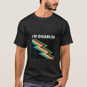 Womens I m Disabled Disability Pride Flag V Neck T T-Shirt