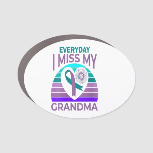 Womens I Miss My Grandma Heart Suicide Awareness Car Magnet