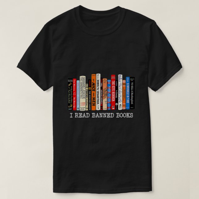 Womens I Read Banned Books Week Librarian Freadom  T-Shirt (Design Front)