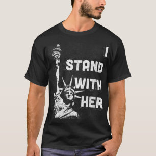 Womens I Stand With Her T Statue of Liberty VNeck T-Shirt
