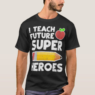 Womens I Teach Future Superheroes School VNeck T-Shirt