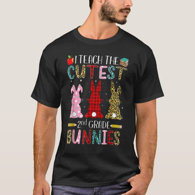 Women's I Teach The Cutest 2nd Grade Bunnies Match T-Shirt (Front)