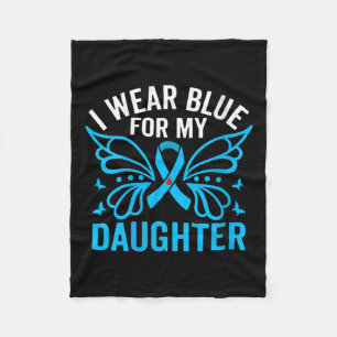 Womens I Wear Blue For My Daughter V-neck Fleece Blanket
