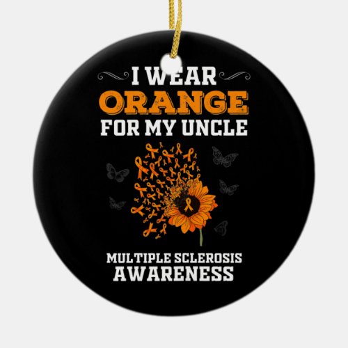 Womens I Wear Orange For My Uncle Multiple Ceramic Ornament