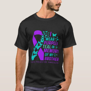 Womens I Wear Purple And Teal For My Brother Suici T-Shirt