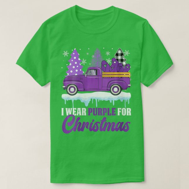 Womens I Wear Purple For Christmas Epilepsy Awaren T-Shirt (Design Front)