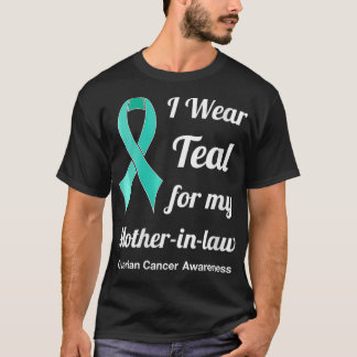 Womens I Wear Teal for My Mother In Law VNeck T-Shirt