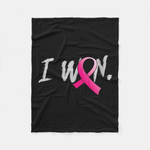 Womens I Won Breast Cancer Awareness Pink Ribbon S Fleece Blanket