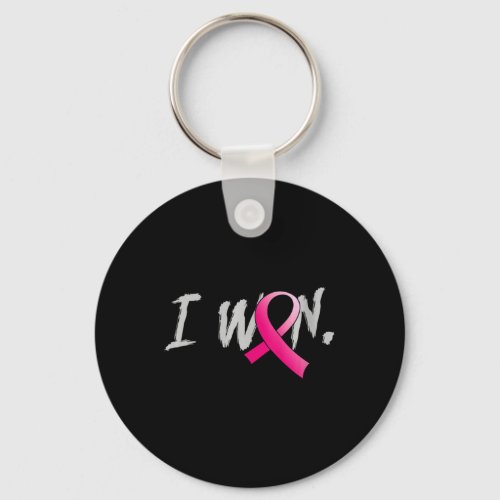 Womens I Won Breast Cancer Awareness Pink Ribbon S Keychain