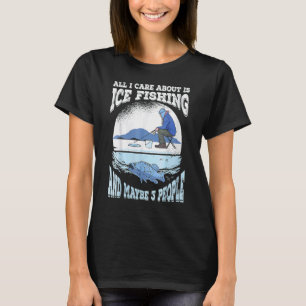 Womens Ice Fisherman Frozen Fishing Hole Ice Fish T-Shirt