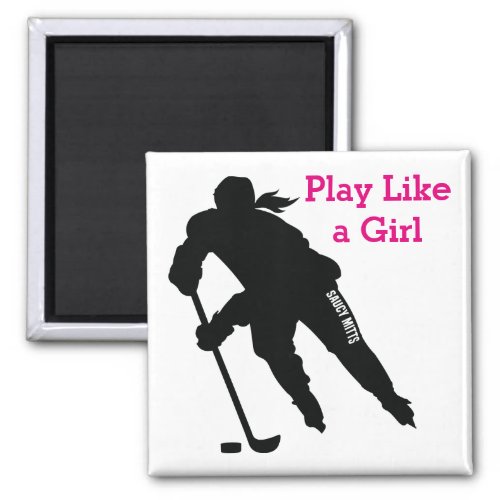 Womens Ice Hockey Player Sihlouette Magnet