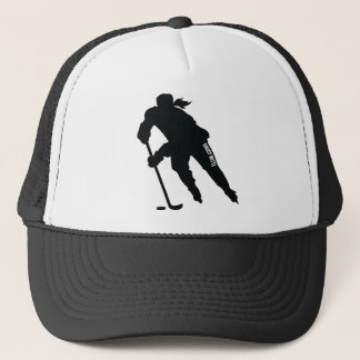 Women's Ice Hockey Player Silhouette Trucker Hat