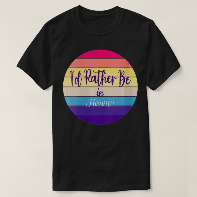 Womens I'd Rather Be In Hawaii VNeck  T-Shirt (Design Front)