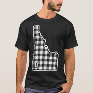 Womens Idaho Gingham Plaid Style Checkered ID Stat T-Shirt