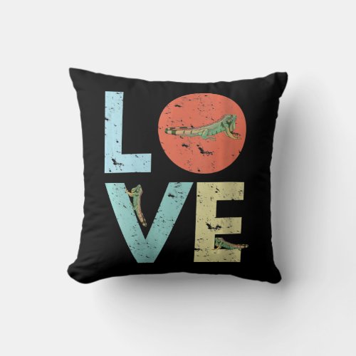 Womens  Iguana Lover Gift Iguana Mom Dad Reptile Throw Pillow