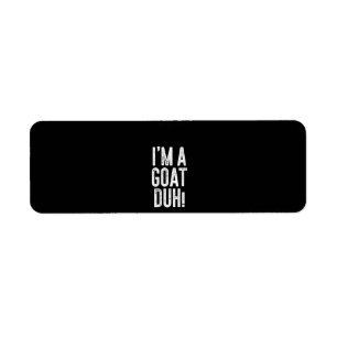 Womens Im A Goat Duh! Costume Gift Label