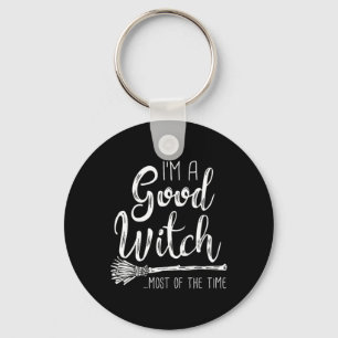 Womens Im A Good Witch Funny Halloween Keychain