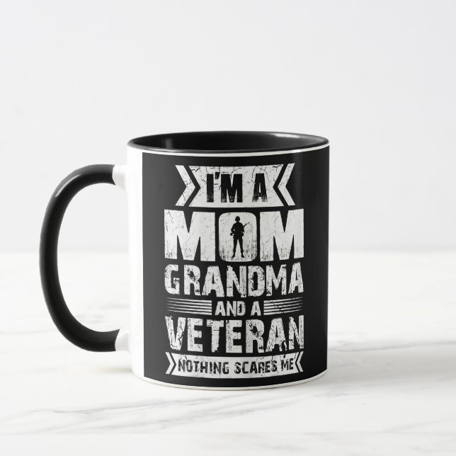 Womens I'm A Mom Grandma And A Veteran Nothing Mug (Left)