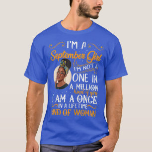 Womens I'm A September Girl Black Women Virgo Libr T-Shirt