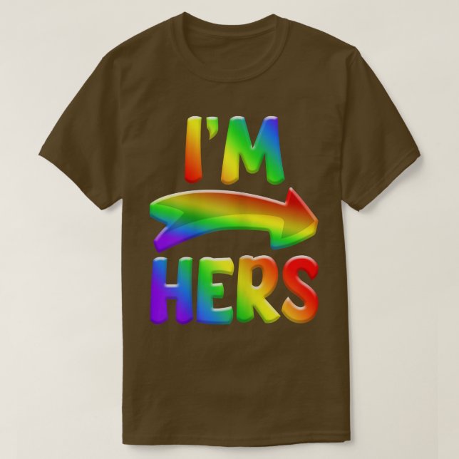 Womens I'm Hers Bi Biseual LGBT Pride Month  T-Shirt (Design Front)