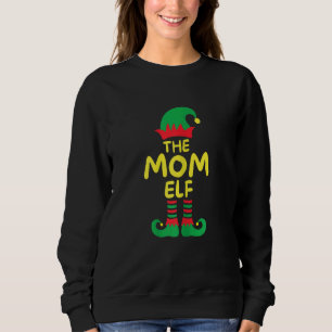 Womens I'm Mom Elf Family Matching Group Christmas Sweatshirt