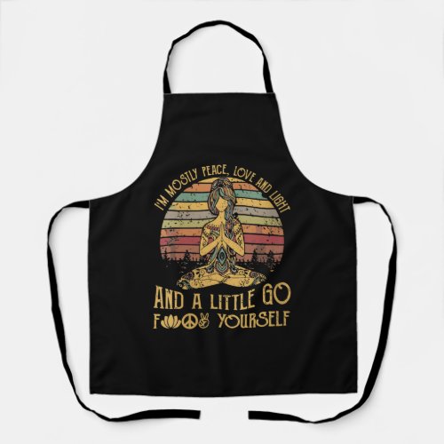 Womens Im Mostly Peace Love And Light yoga Apron