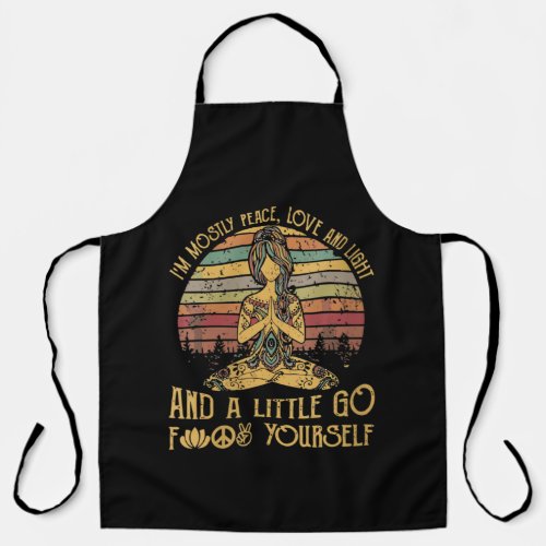 Womens Im Mostly Peace Love And Light yoga Apron
