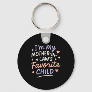 Womens I'm My Mother In Law's Favorite Child V-nec Keychain