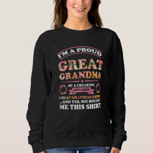 Womens I'm proud great grandma great grandmother g Sweatshirt