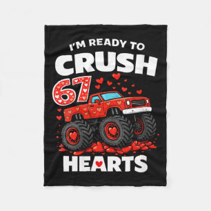 Women's I'm Ready To Crush 67 Hearts Truck Valenti Fleece Blanket