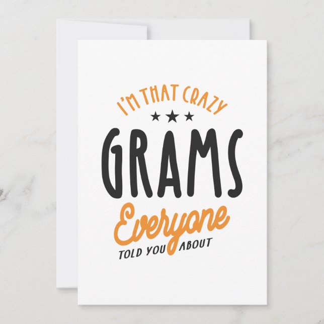 Womens I'm That Crazy Grams Everyone Thank You Card (Front)