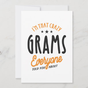 Womens I'm That Crazy Grams Everyone Thank You Card