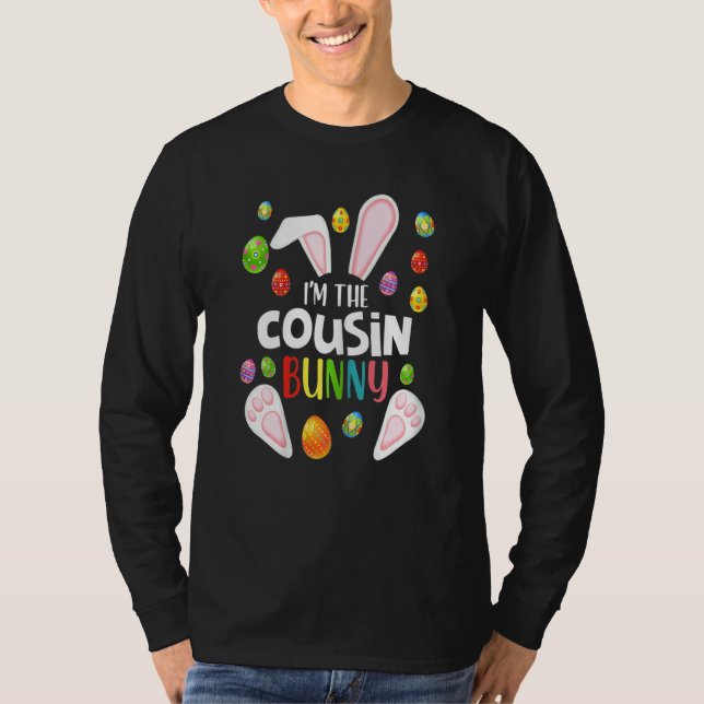 Womens I'm The Cousin Bunny  Funny Matching Family T-Shirt (Front)