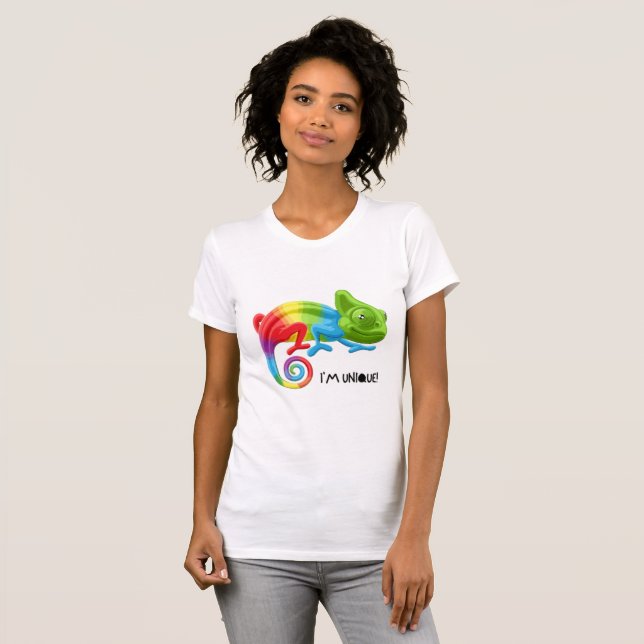 Women's I'm Unique Chameleon T-Shirt - Vibrant  (Front Full)