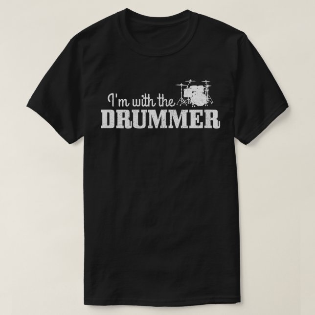 Womens Im With he Drummer  Drums Drumming Drummer  T-Shirt (Design Front)