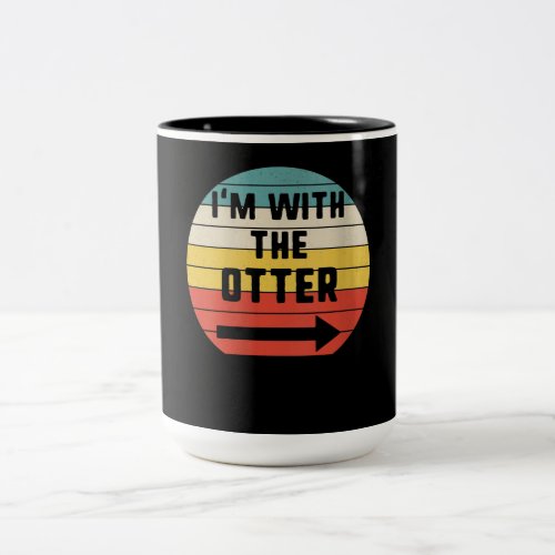 Womens Im With otter Halloween Matching Couple Two_Tone Coffee Mug