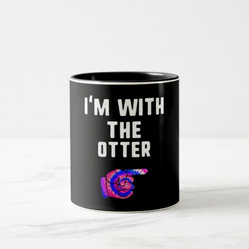 Womens Im With otter Halloween Matching Two_Tone Coffee Mug