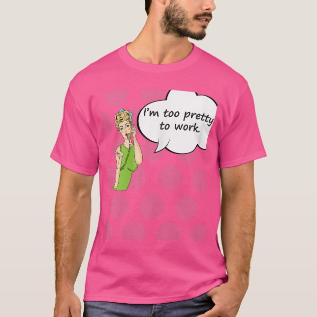 Womens Imoo Prettyo Work Funny Comic Styleshirt Wo T-Shirt (Front)