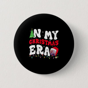 Womens In My Christmas Era Winter Season Groovy Xm Button