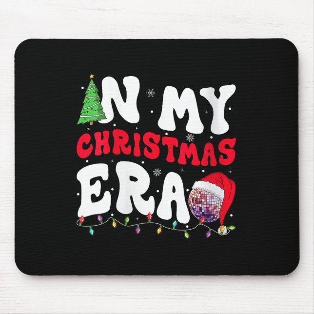 Womens In My Christmas Era Winter Season Groovy Xm Mouse Pad (Front)